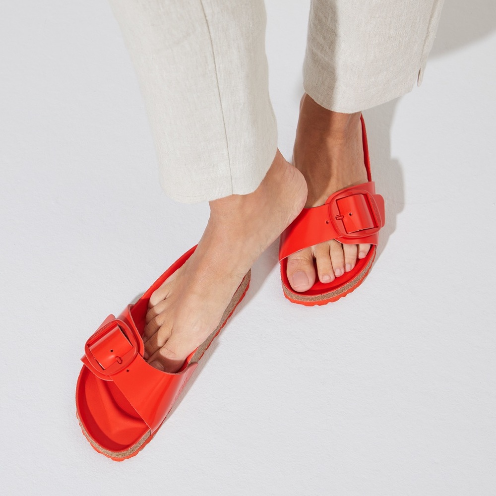 Birkenstock Madrid Big Buckle - High Shine Tomato Red